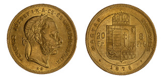 Maďarsko - 8 Zlatníky 1876 KB, zlato