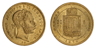 Maďarsko - 8 Zlatníky 1874 KB, zlato