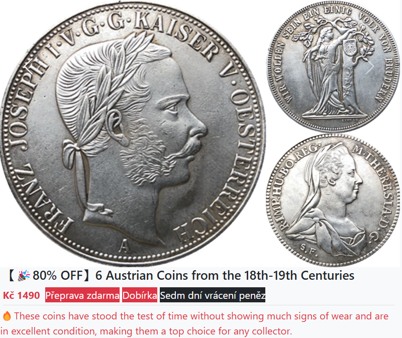 Pozor na podvodnou nabídku falešných mincí!