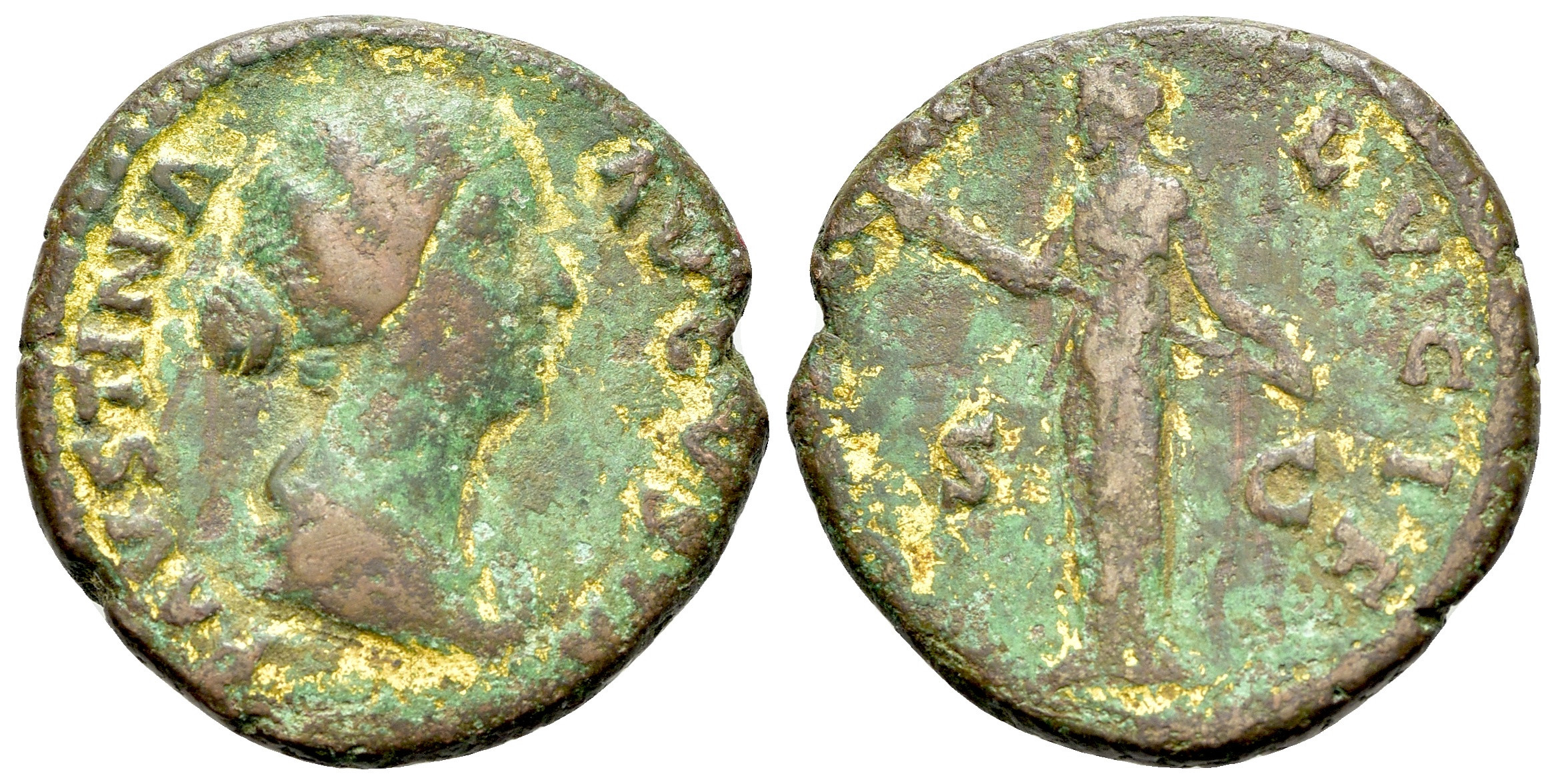 Řím - Faustina Minor ( Marcus Aurelius) . As (24mm, 9.31g) 161-175 n.l.