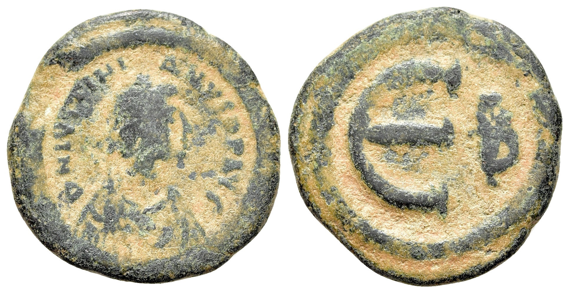 Byzantská říše - Justinian I, 527-565 AE 5 Nummi. (19mm, 3,47g)