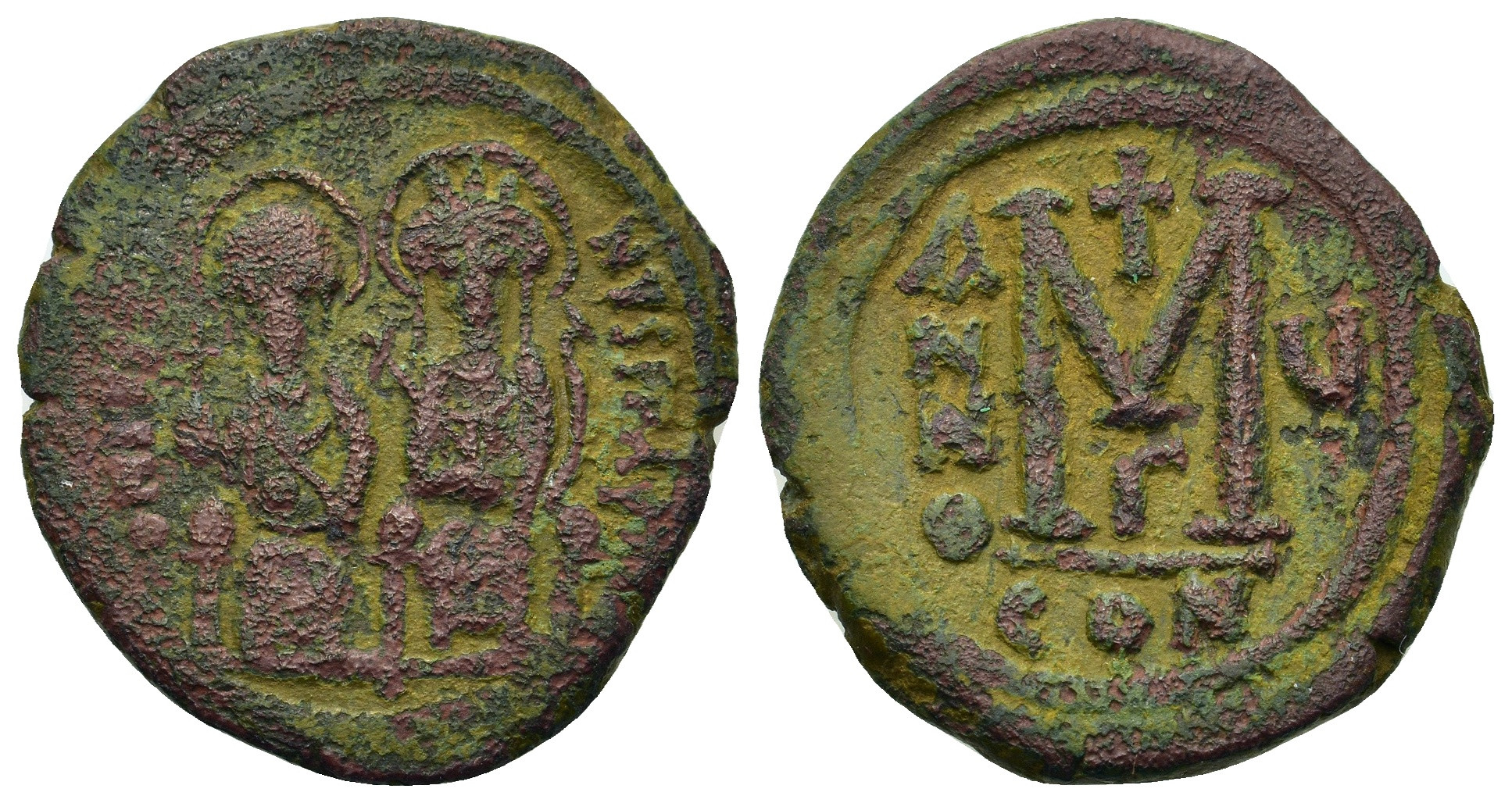 Byzantská říše - Justin II a Sophia, AE 40 Nummi.(30mm, 15g) 565-578 n.l.