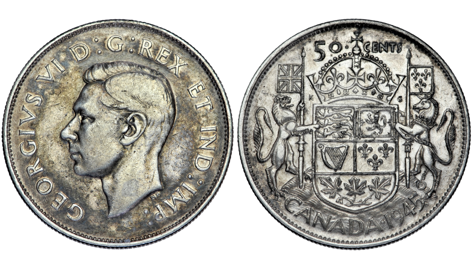 Kanada - 50 centů 1945, George VI *AG*