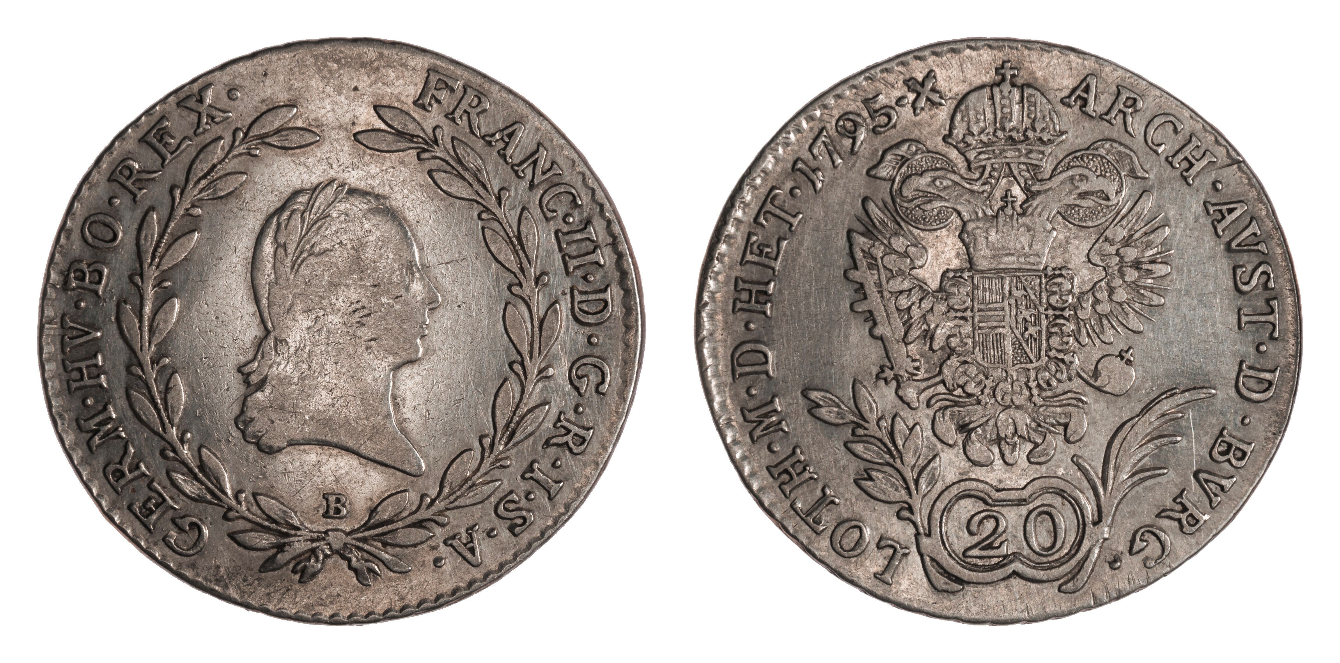 20 krejcar 1795B, 6,64g
