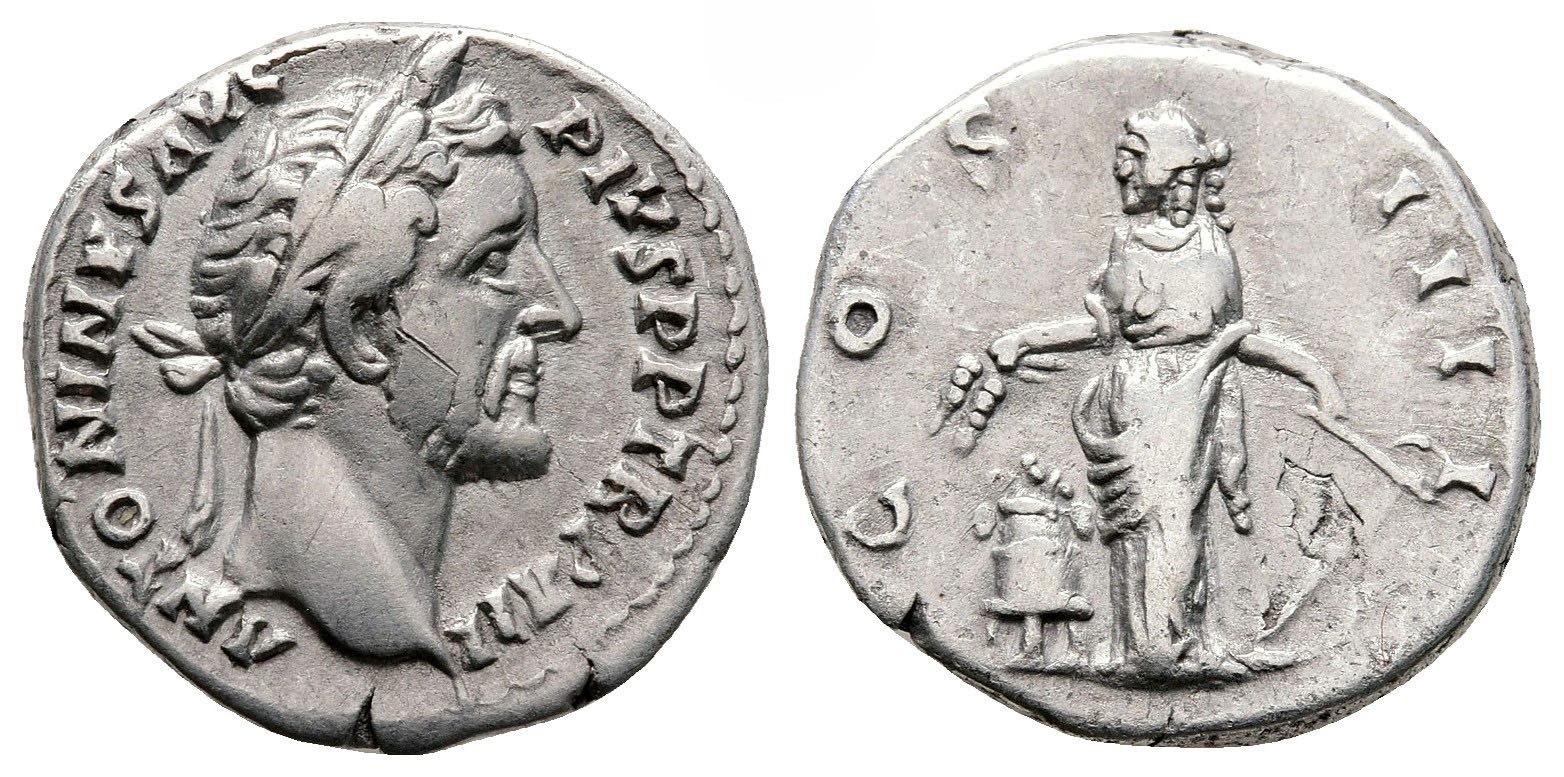 Řím - Antoninus Pius 138-161 n.l.. Řím Denár Stříbro