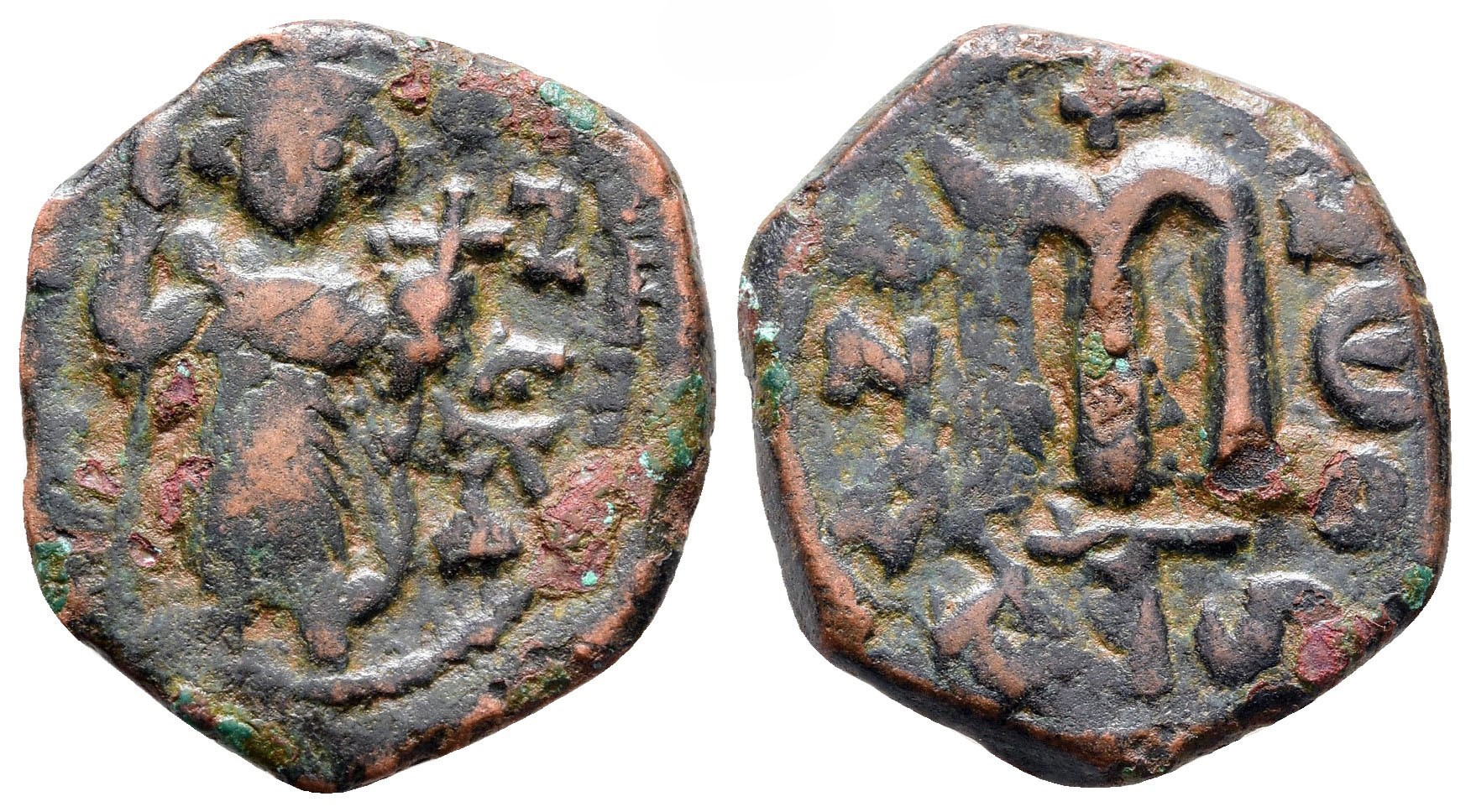 Byzantská říše - 641-668 n.l., ConstantinopleFollis nebo 40 Nummi AE22 mm, 4,70 g