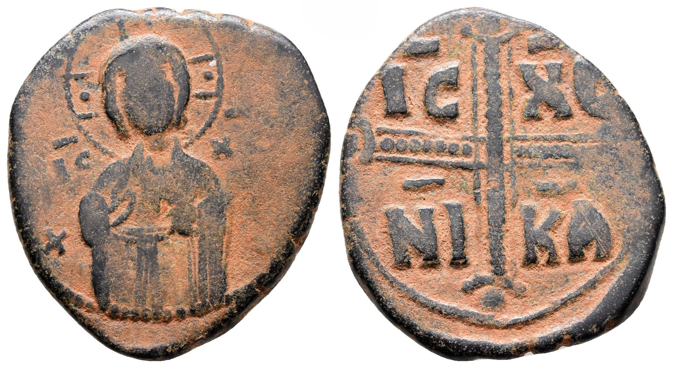 Byzantská říše - Michael IV 1034-1041 n.l., ConstantinopleAnonymous Follis AE27 mm, 8,23 g