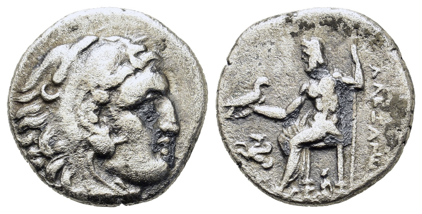Řecko - Makedonie království. Alexandr Veliký 336-323 př. n. l.. Mincovna Lampsakos, Drachma stříbro (17 mm, 4 g)