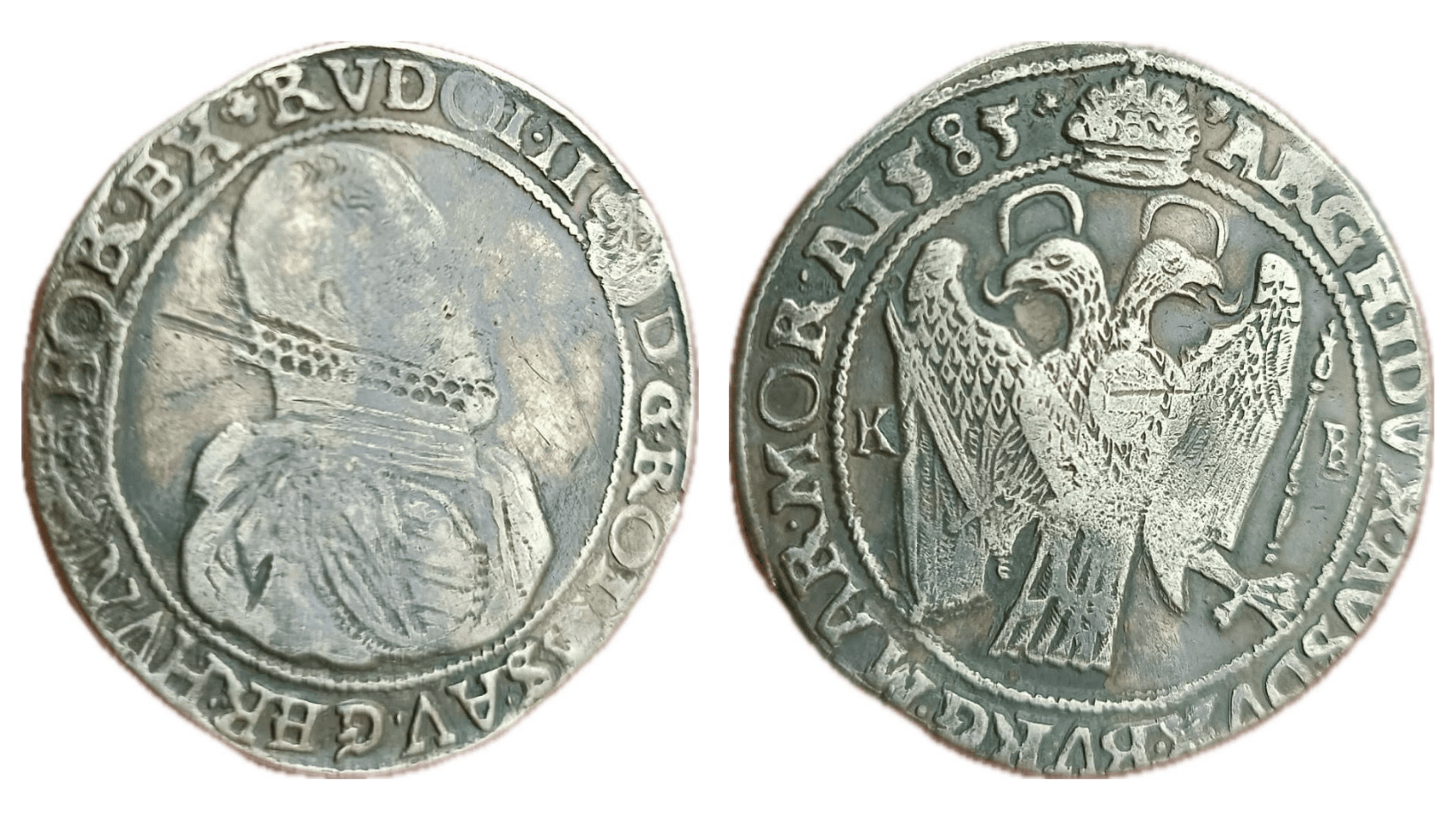 Rakousko - Rudolf II. tolar 1585 KB, 27,22gr, 40,36mm