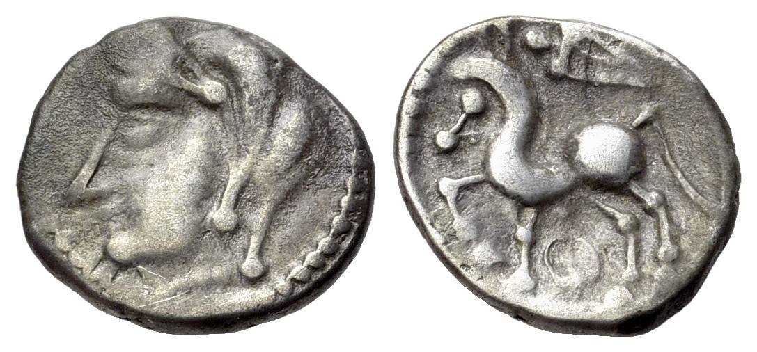 Keltové - Central Gaul, Bituriges Cubi, c. 70-50 BC. stříbro Quinstříbroius (14mm, 1.96g)
