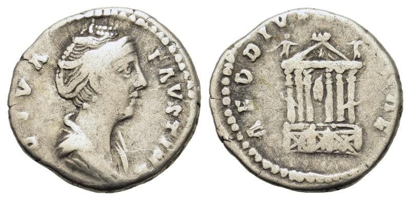 Řím - Diva Faustina Senior (died, 140/1). stříbro Denstříbroius (17,2mm, 2.9g)