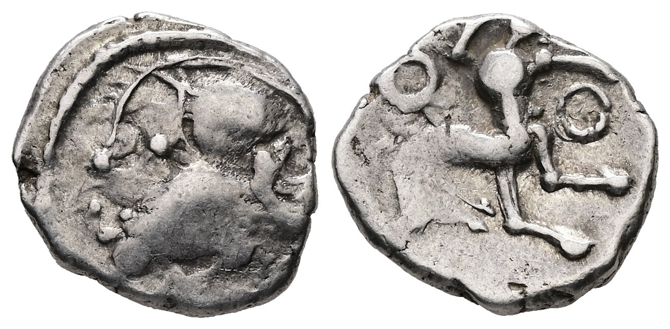 Keltové - Central Gaul, Aedui. stříbro Quinstříbroius, 1.95 g 15.33 mm.