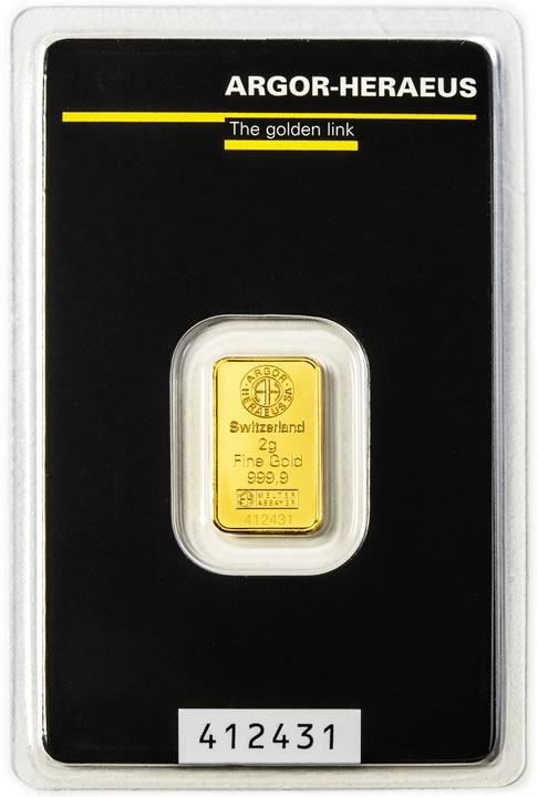 Argor Heraeus SA 2 gram Investiční zlatý slitek
