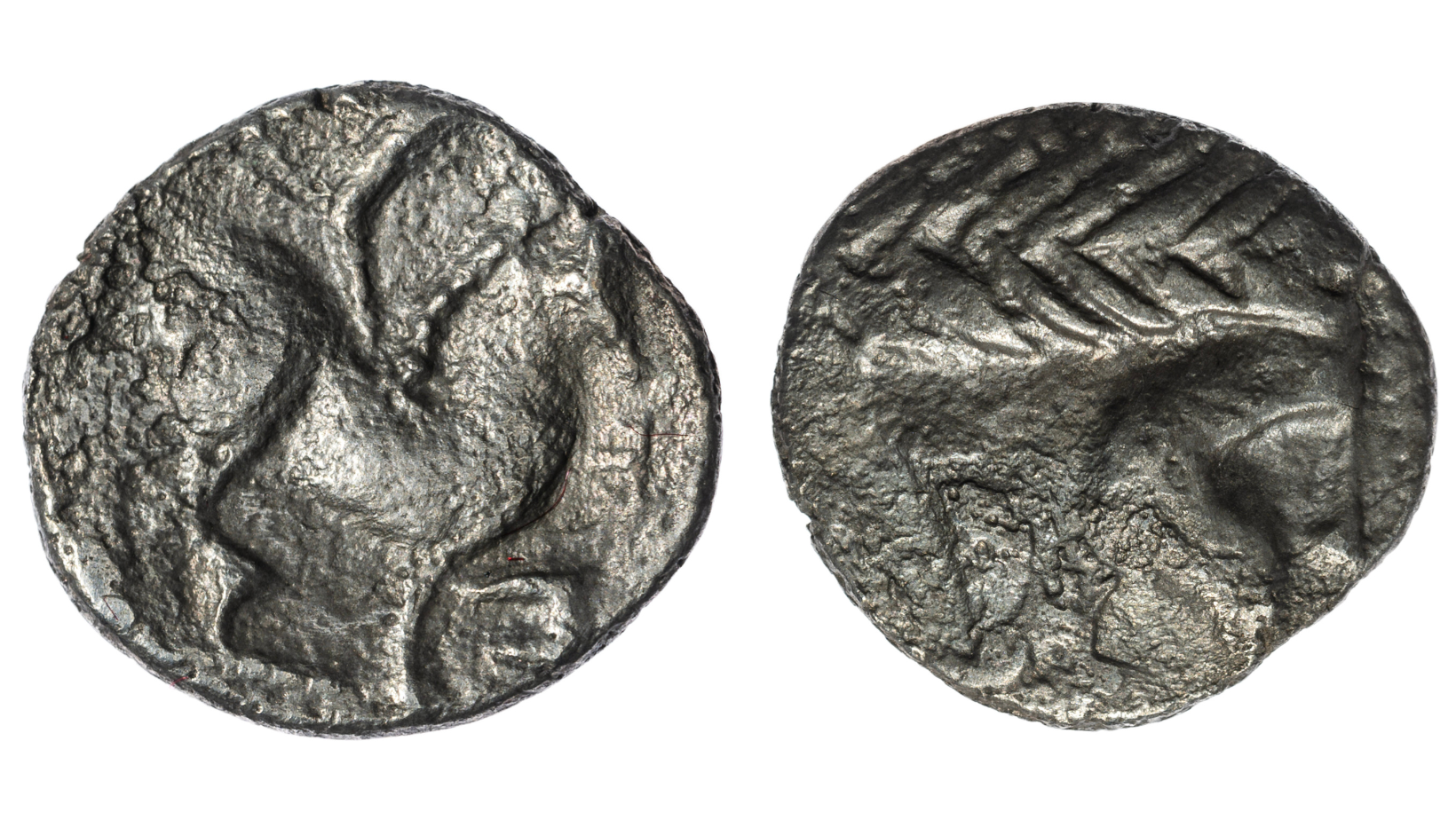 Keltové Bójové - obol typu jezdec s vlajícím pláštěm, západní Slovensko, 0,597 g a 10,6 - 11,0 mm.