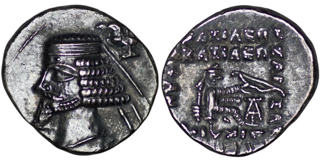 Království Parthia - Phraates IV (Circa 38/7-2 BC). Stříbro Drachma (3.92g/ 17mm)