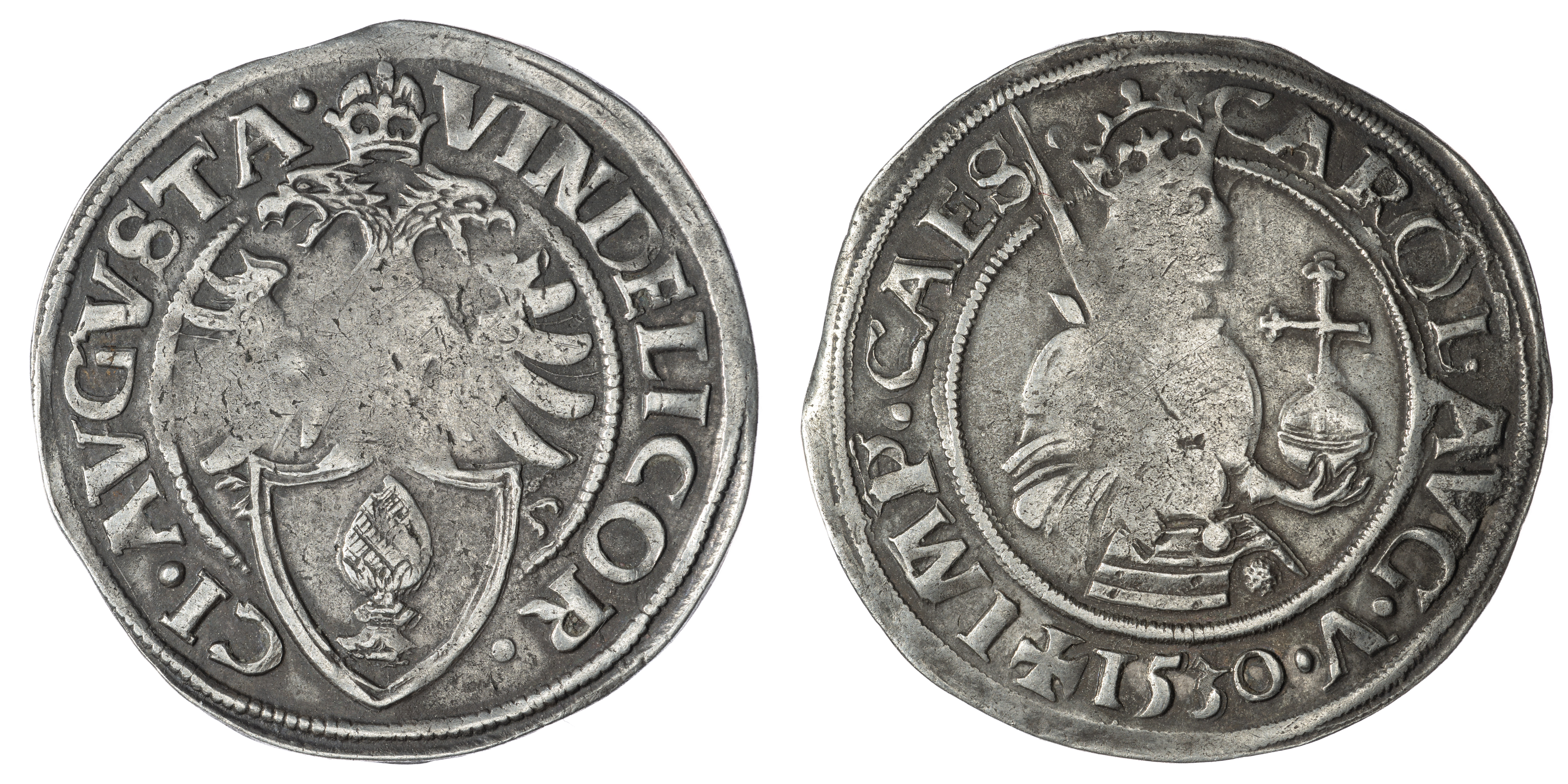 Německo - město Augsburg 10 krejcar 1530, Karl V.