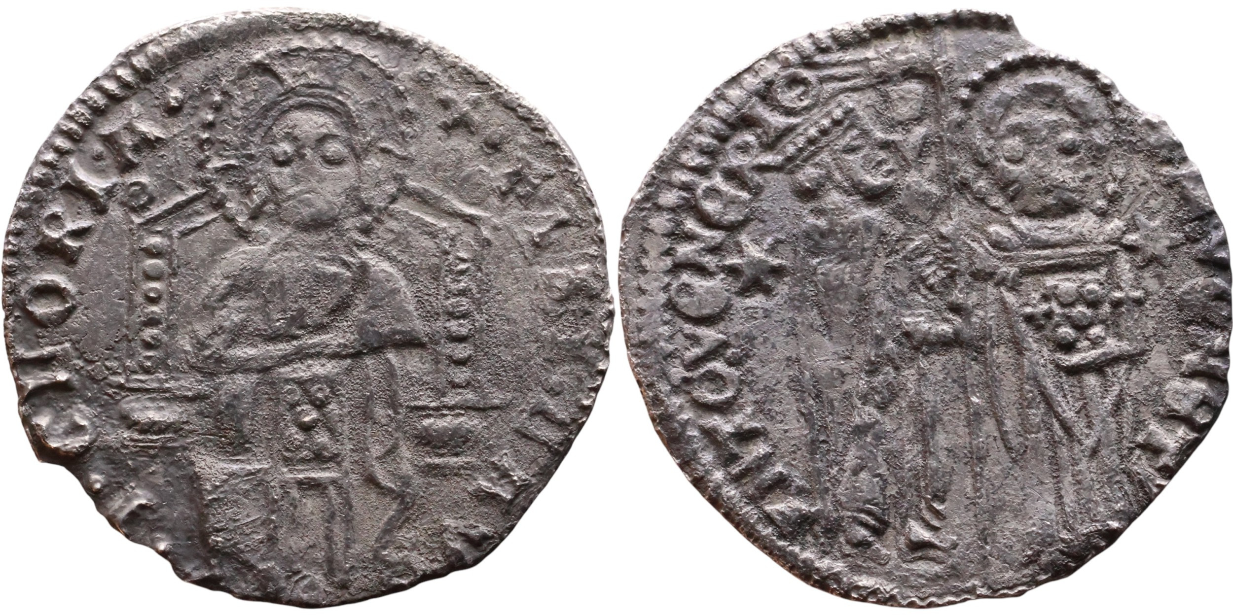Benátky – stříbrný grosso. 12.–17. století. Stříbro (21 mm, 1,58 g)