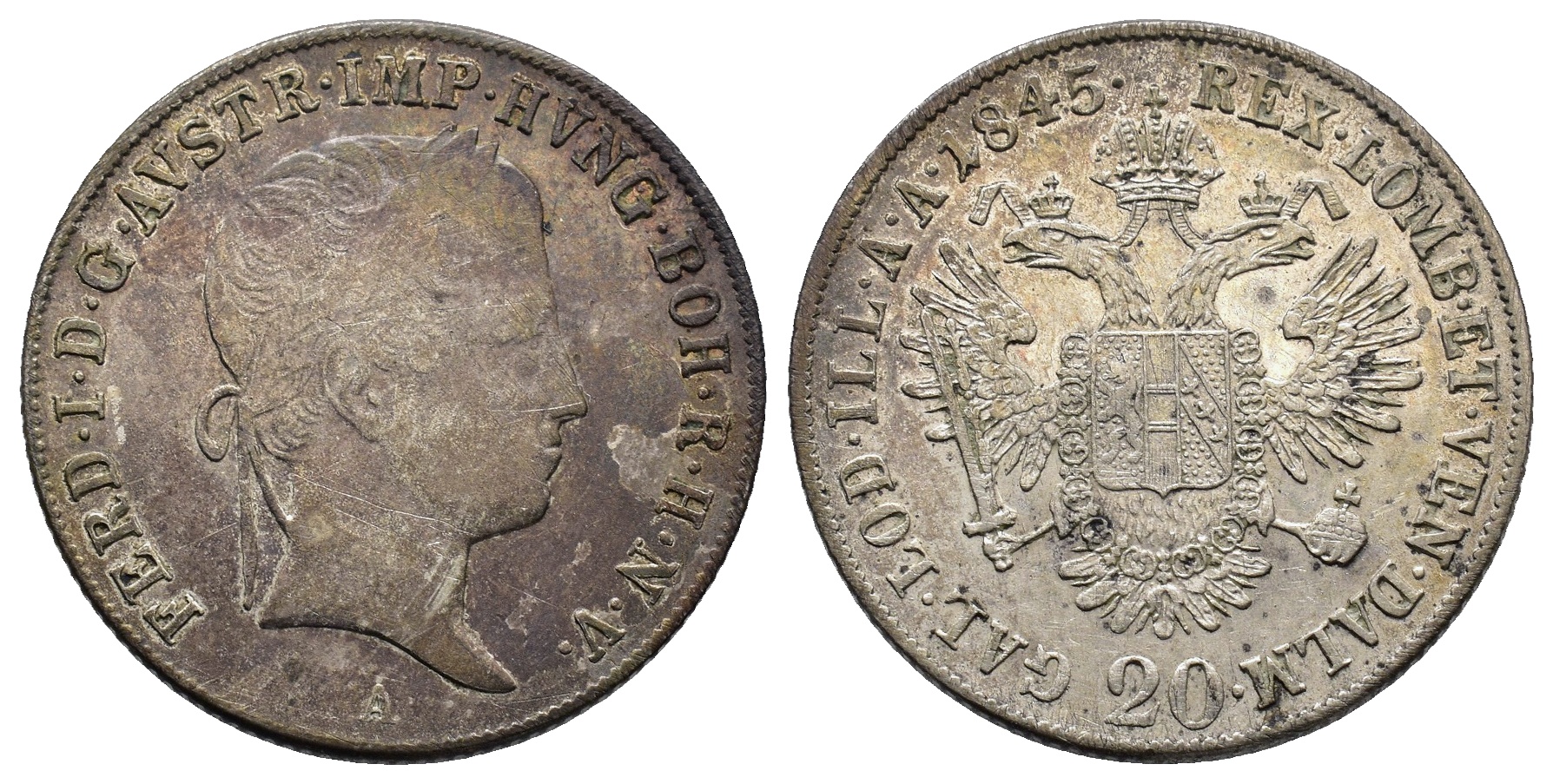 Rakousko - 20 Krejcar 1845 A, Ferdinand V.