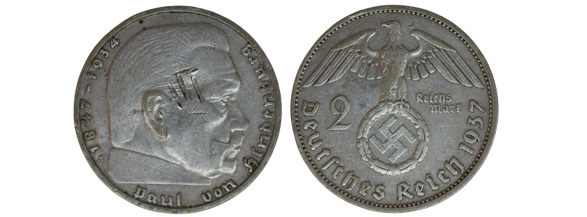 Německo - 2 mark, 1937, Hindenburg A
