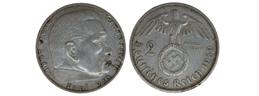 Německo - 2 mark, 1939, Hindenburg F