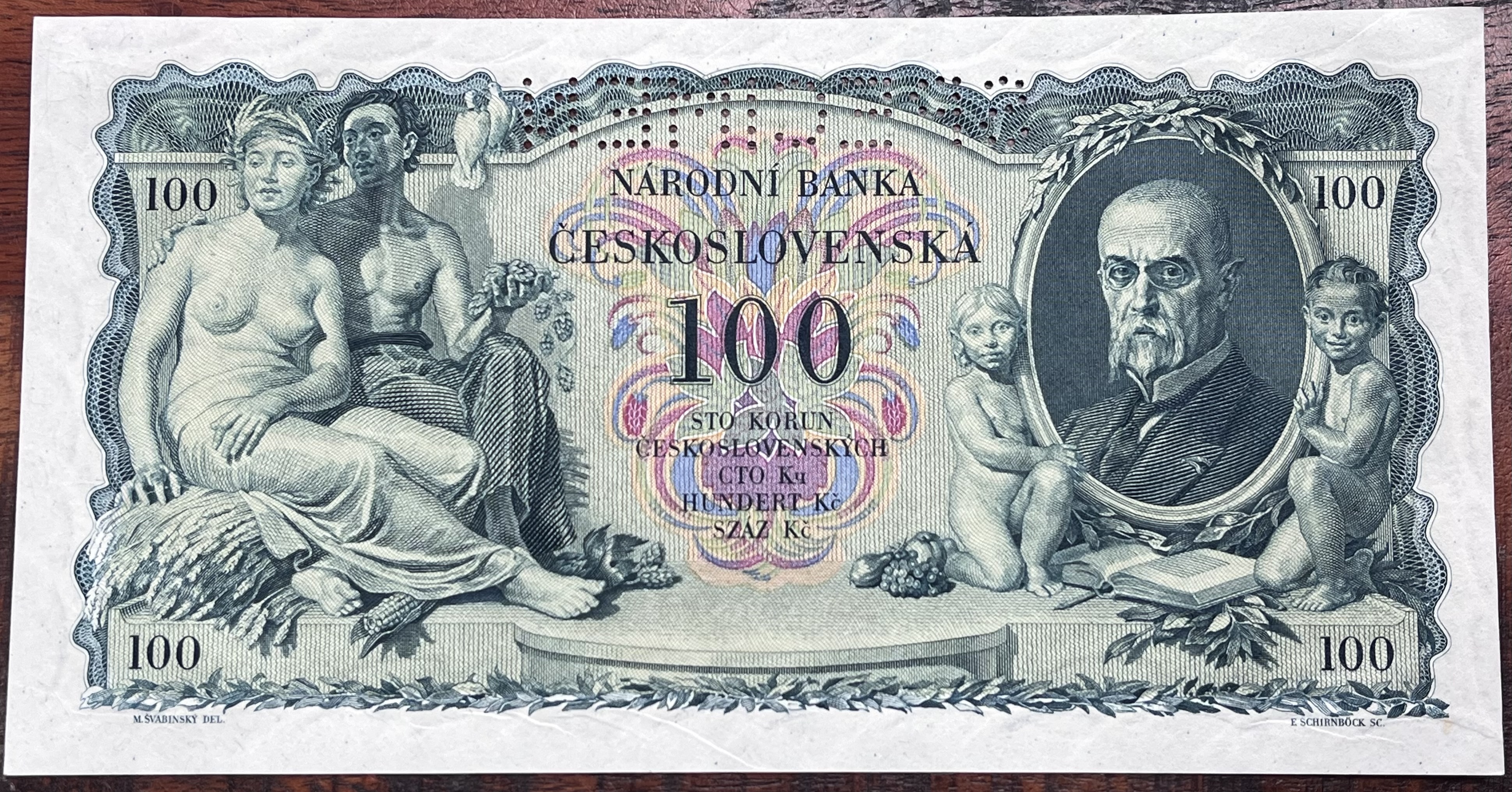 Československo -100 korun, 1931, Na, UNC, Specimen