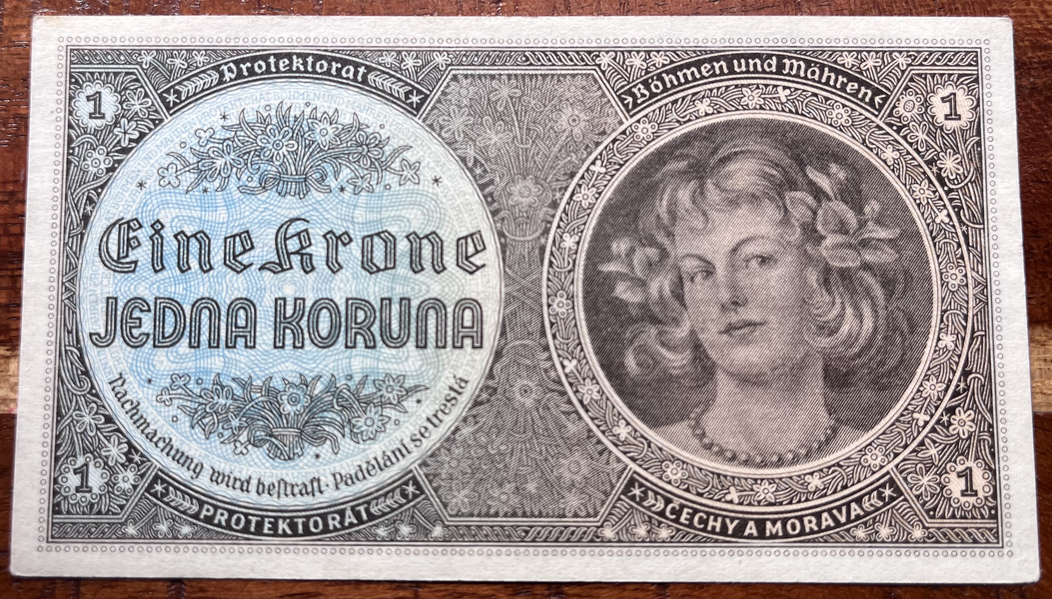 Československo -1 korun, 1940, D004,AUNC