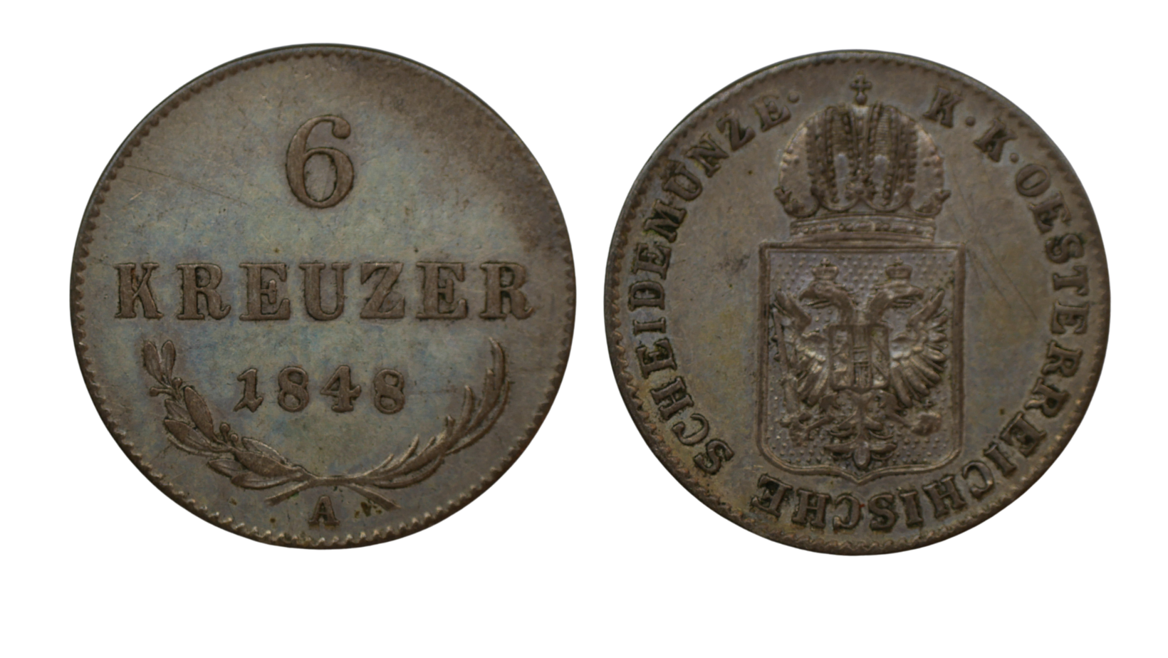 Rakousko - 6 krejcar 1848 A, RL!