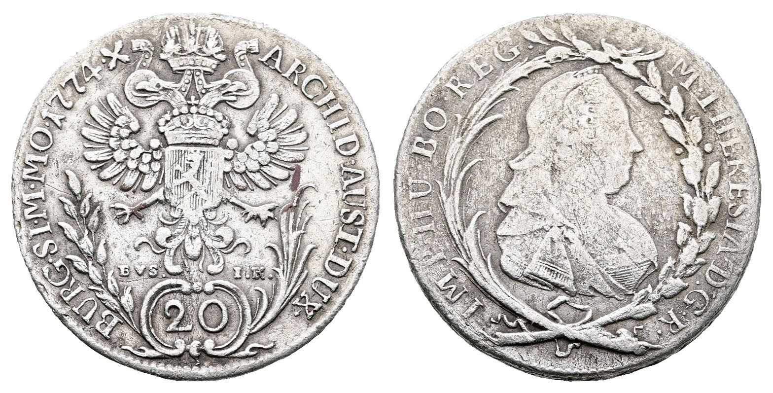 Rakousko – 20 Kreuzer, 1774, Praha