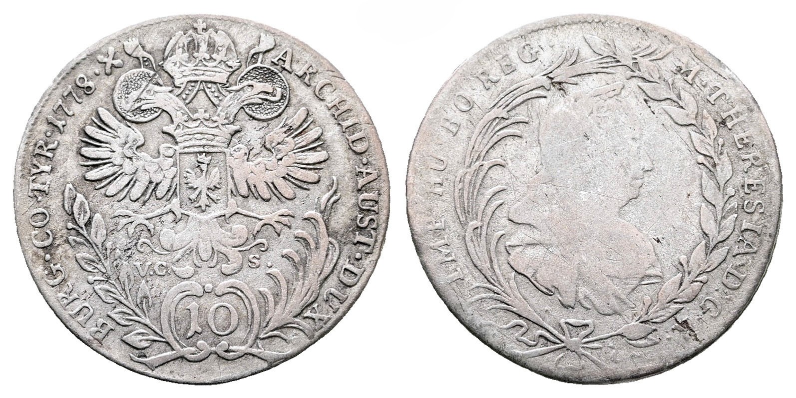 Rakousko – 10 Kreuzer, 1778, Hall