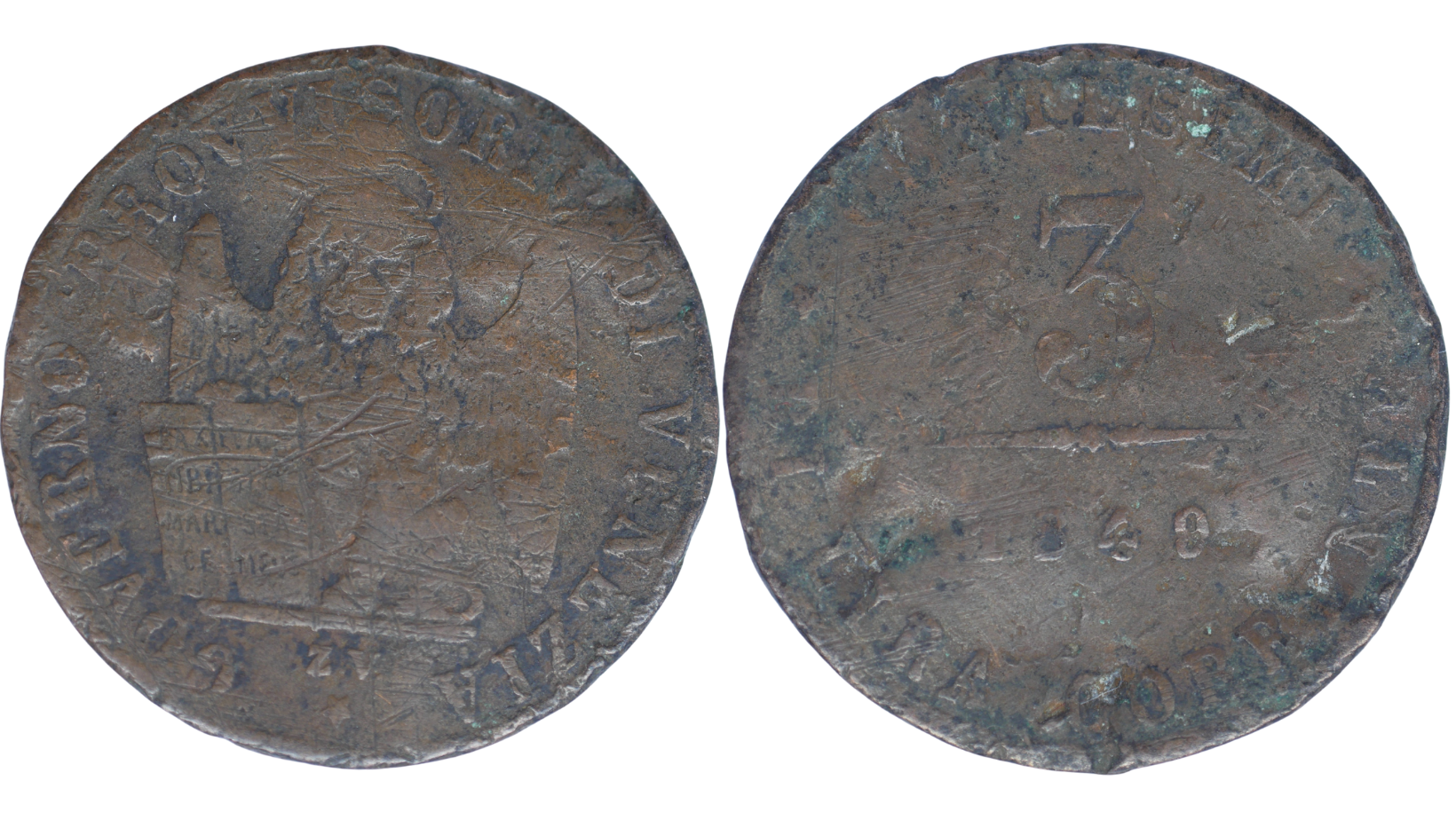 Italy – 3 Centesimi, 1849, Venice