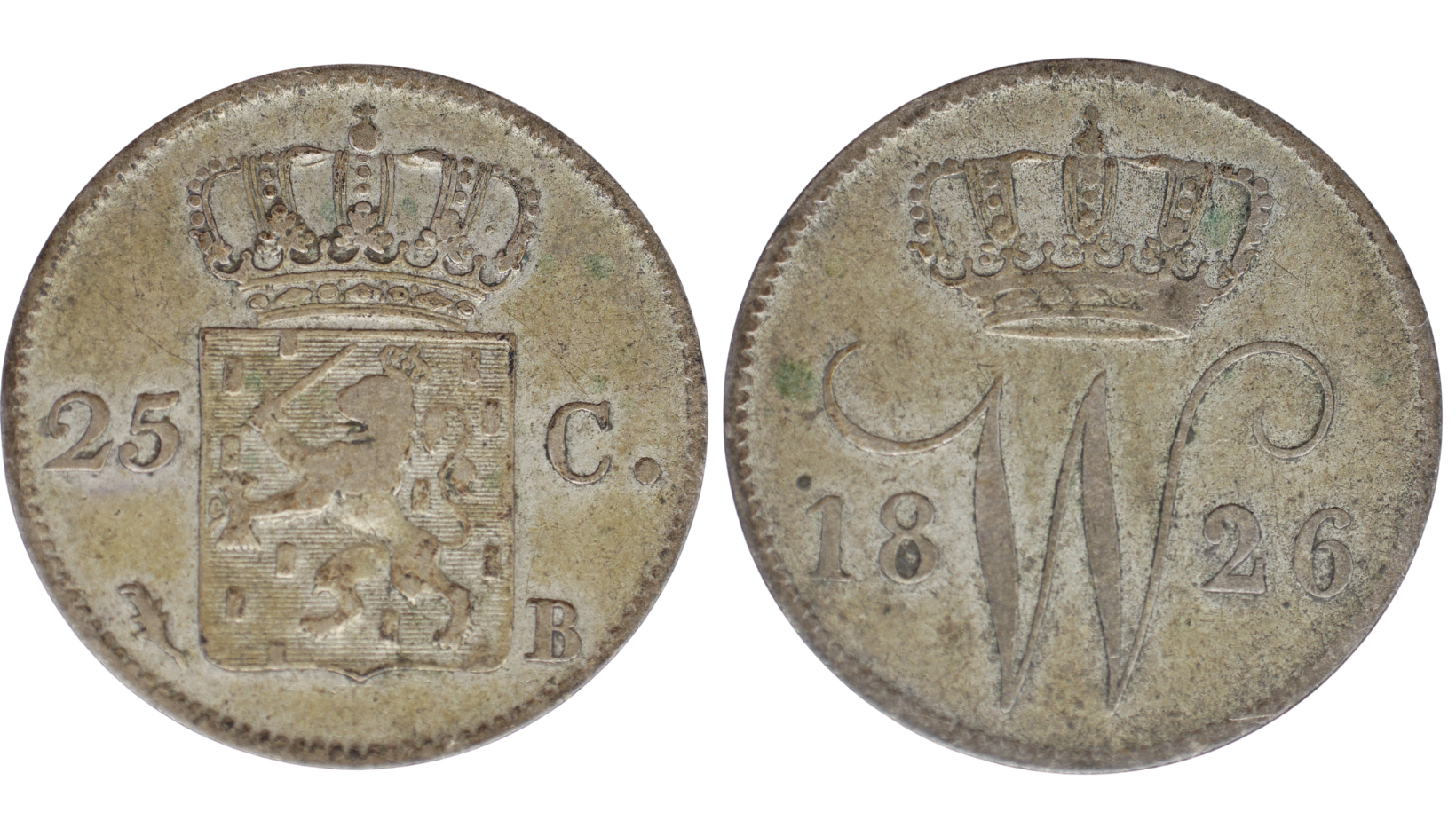 Netherlands – 25 cent, 1826, Brusell
