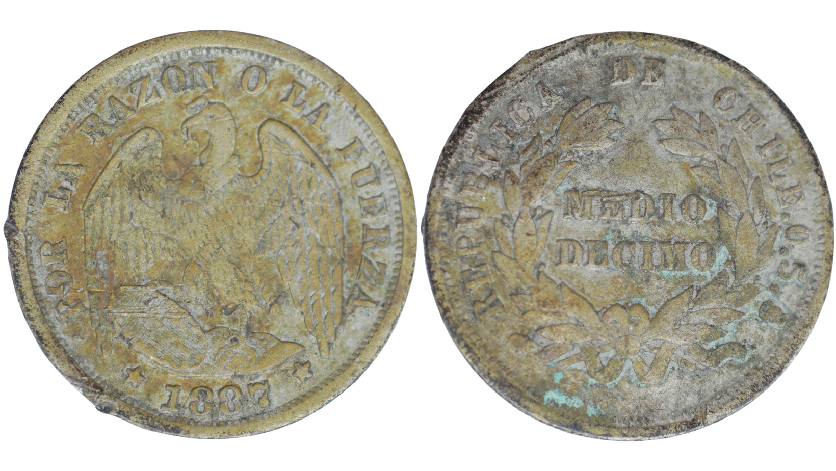 Chile – 1/2 DECIMO, 1888, Chile