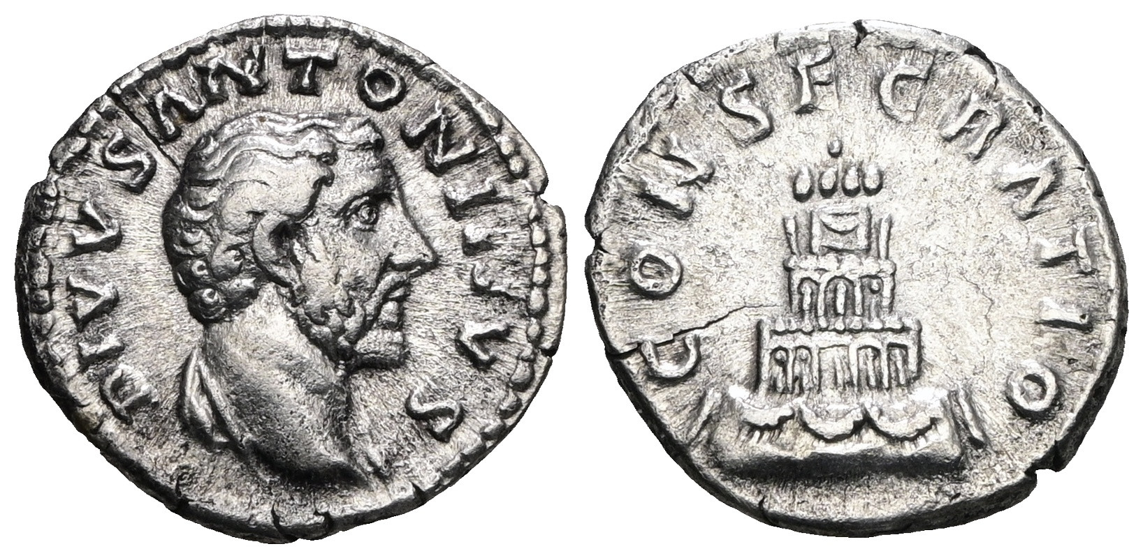Řím – Divus Antoninus Pius, AR denár, posmrtná emise za Marca Aurelia