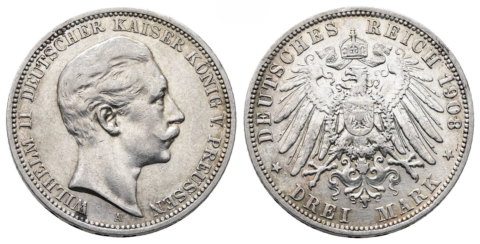 Německo, Prusko – 3 Mark AR 1908