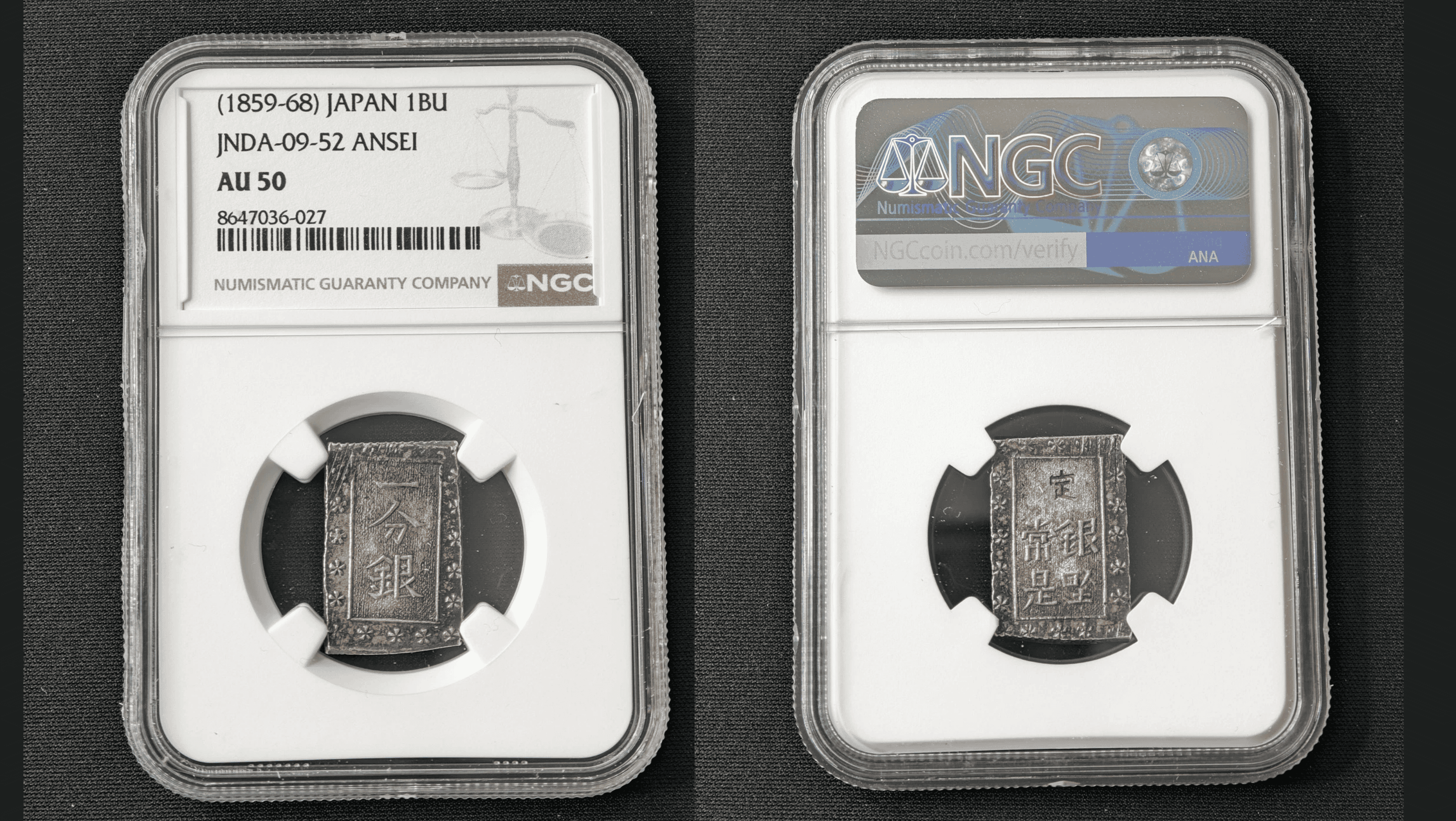 Japonsko – 1 Bu (Ichibugin), Ansei, 1859–1868, 8,74g