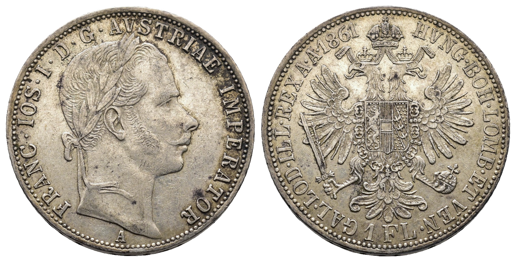 Rakousko - 1 Zlatník 1861 A, František Josef I.