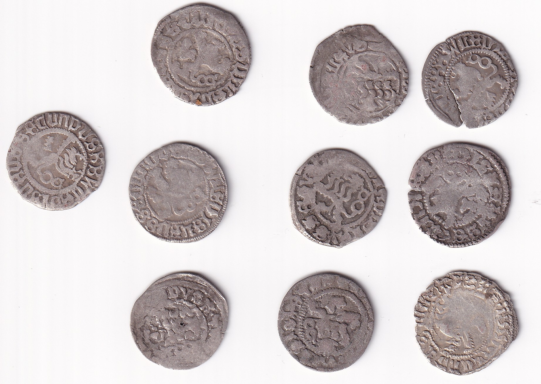Čechy - LOT 10x Bílý peníz, Vladislav II. Jagellonský, Ag
