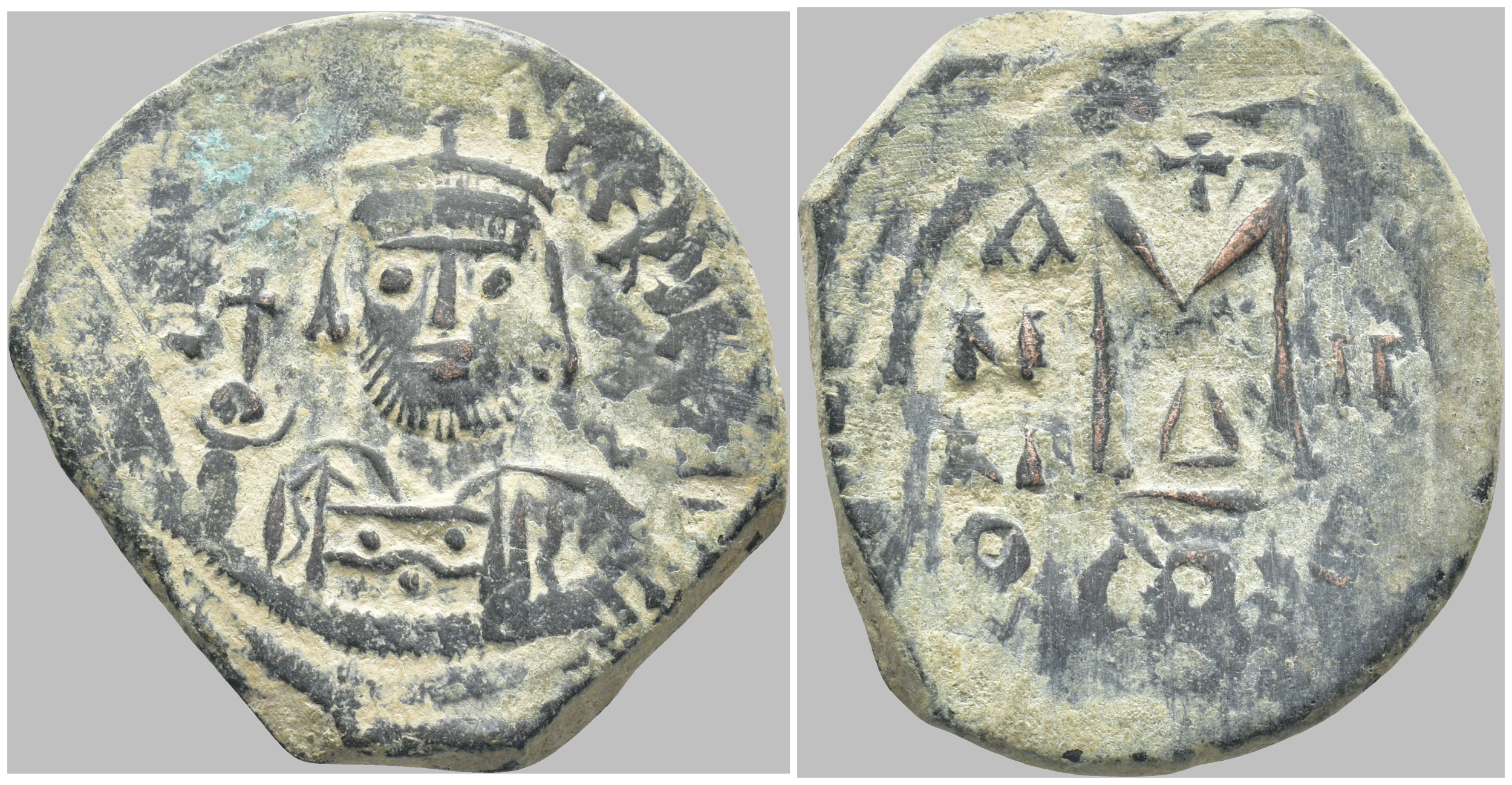 Byzantská říše - Maurice Tiberius (582–602) – AE follis, Konstantinopol, rok 2