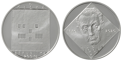 200 Kč 2020. Pamětní stříbrná mince ke 150. výročí narození Adolfa Loose - PROOF