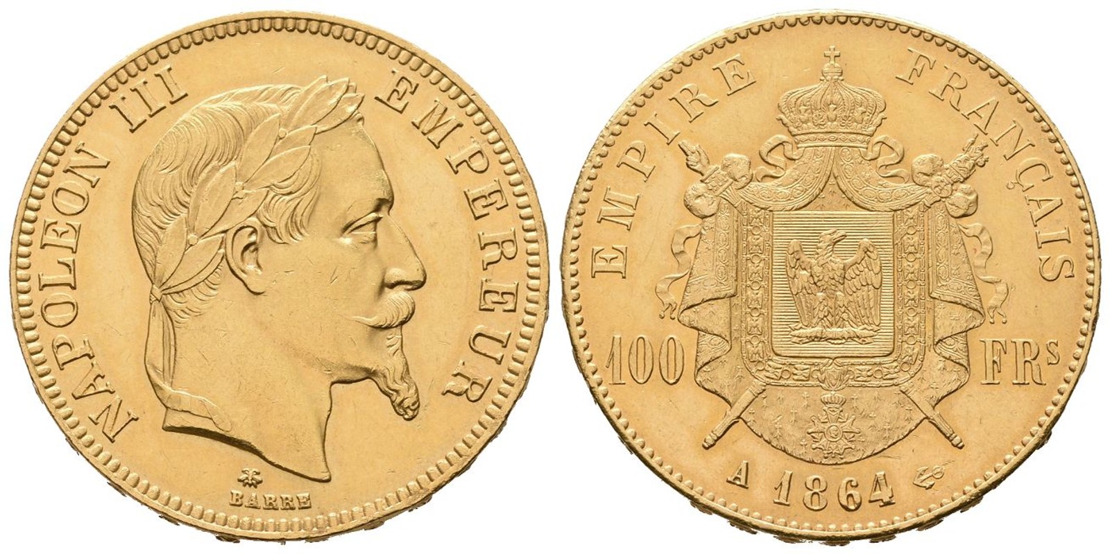 Francie - 100 Franků 1864 A (100 Franků 1864 A)