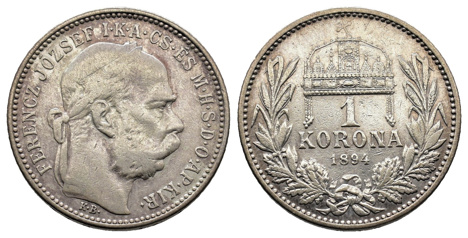 Maďarsko - 1 koruna 1894 KB, František Josef I.