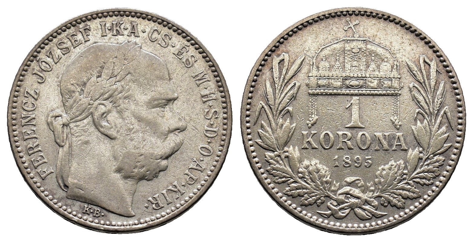 Maďarsko - 1 koruna 1895 KB, František Josef I.