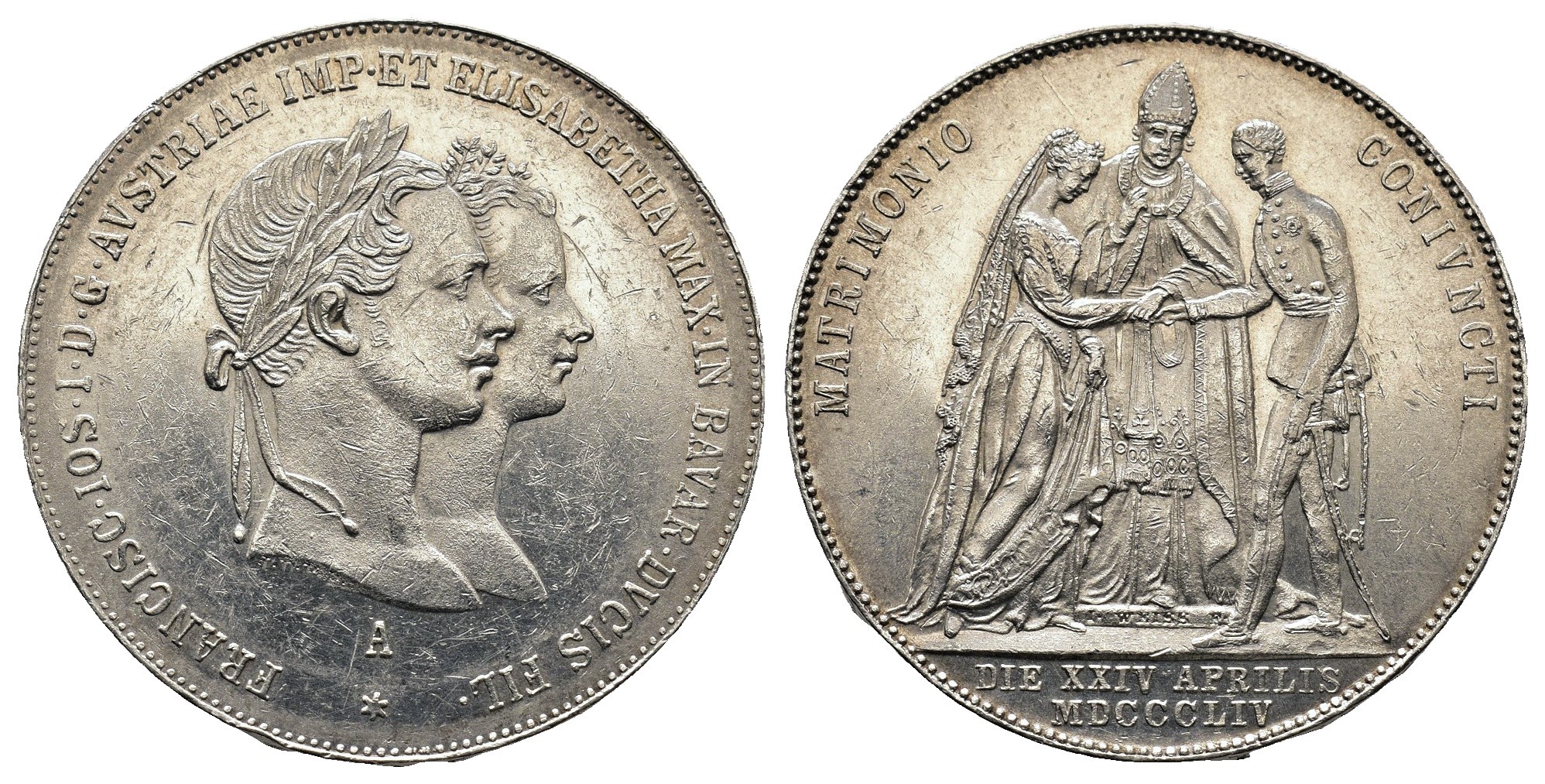 Rakousko - 1 zlatník 1854 A svatební