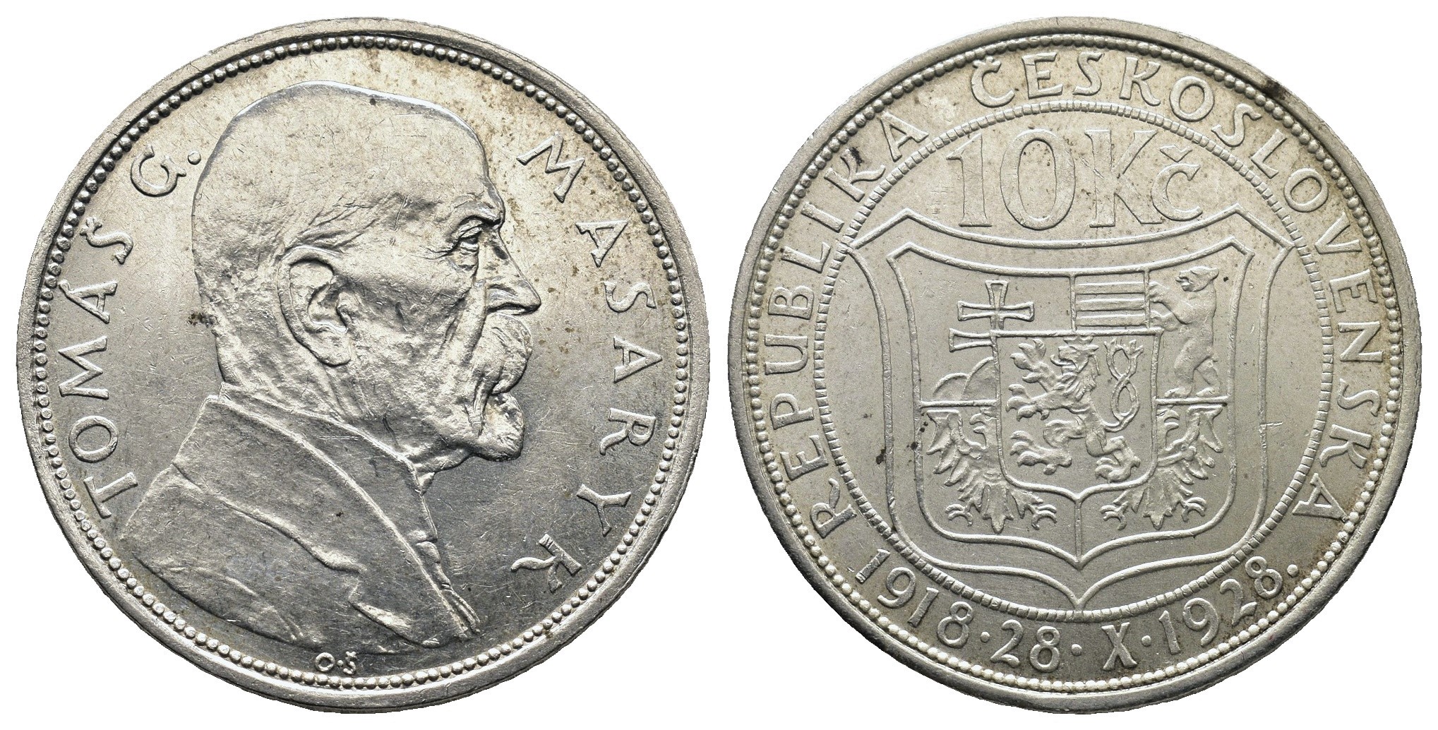 Československo - 10 korun 1928, Desáté výročí vzniku Československé republiky