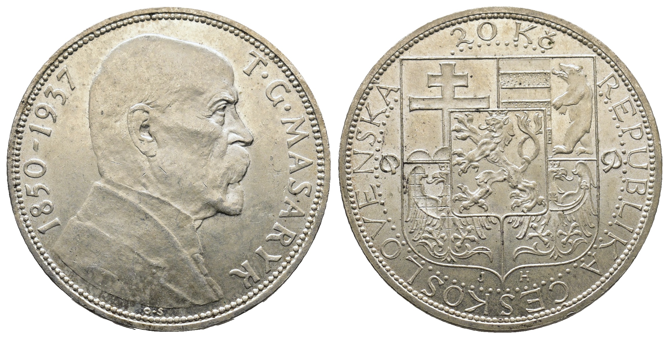 Československo - 20 korun 1937, Úmrtí prezidenta T. G. Masaryka