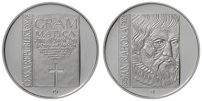 200 Kč 2023. Pamětní stříbrná mince k 500. výročí narození Jana Blahoslava BK