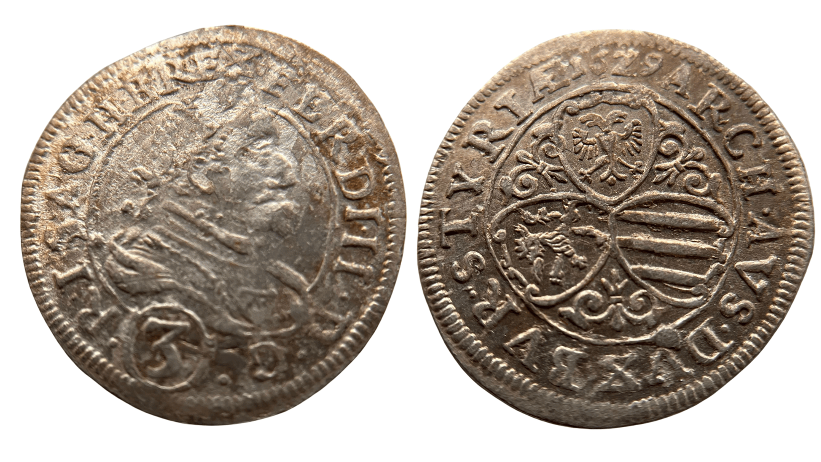 RU - FERDINAND II. 1619-1637 - 3 KREJCAR 1629 Štýrský hradec