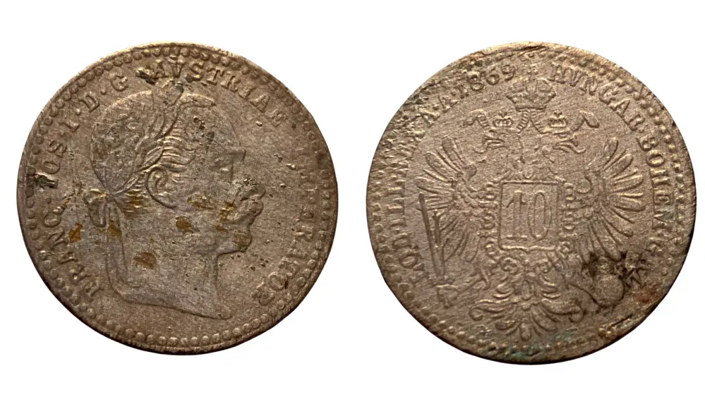 RU - 10 Krejcar 1869 Franz Joseph I. 1848-1916