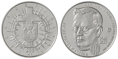 200 Kč 2023. Pamětní stříbrná mince k 75. výročí jmenování Josefa Karla Matochy arcibiskupem olomouckým PROOF