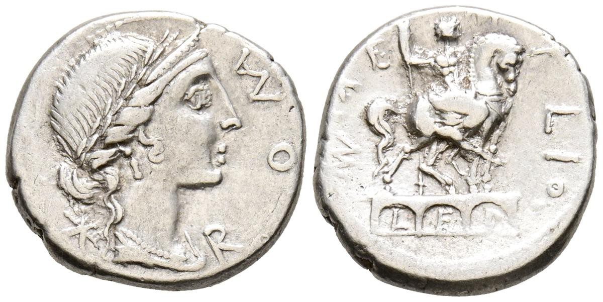 Řím - republika, Mn. Aemilius Lepidus, denár, AR 3,85g/18mm, 114-113 před kr.. (Crawford 291/1; FFC 103).